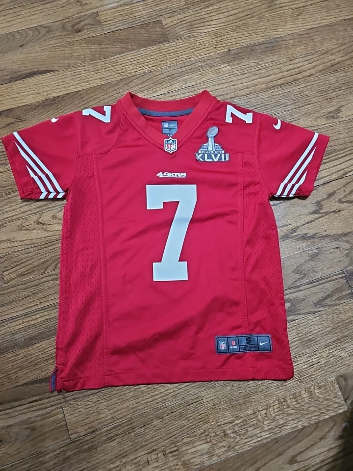 Colin Kaepernick 旧金山 49 人队耐克超级碗 XLVII 球衣状况良好  — 第 1/4 张图片
