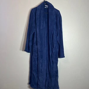 American Soft Linen Robe Plush Turkish Bathrobe Spa Blue Size L/XL - Picture 1 of 6