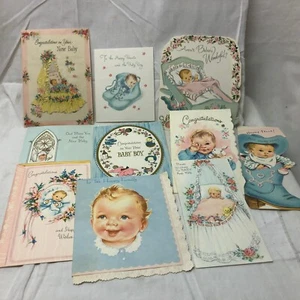 Vintage Babykarten Konvolut 10 Glückwünsche - Bild 1 von 19