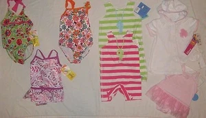 NEW ONE PIECE TODDLERS GIRLS SIZE 6 12 18 24 MONTHS 2T 3T SWIMSUIT PIC FAVORITE - Picture 1 of 7