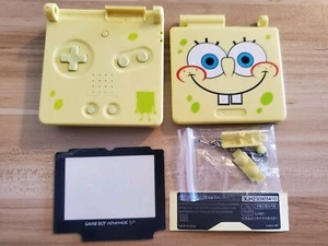 gba sp Game Boy Advance SP yellow spongebob Housing Shell screen lens - Picture 1 of 1