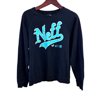 Neff Custom Goods Black Long Sleeve Sweatshirt Lightweight Pullover Size Large - Image 1 of 4