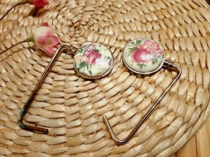 2 Vintage Porzellan, Blumen Geldbeutel Haken / Japan - Bild 1 von 6