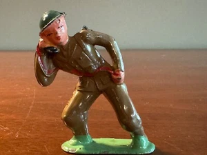 Vintage Barclay B132 782 Leaning Out Field Phone GREEN Cast Helmet VG paint! - Picture 1 of 6