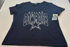 New Women's Dallas Cowboys Short Sleeve T-Shirt SZ XL Blue E2 - Picture 1 of 5