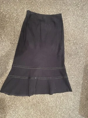Vintage Linea Size 8 Cotton Black Pencil Skirt  - Image 1 of 4