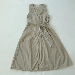 OTTOD'AME Popeline Midi Wickelkleid mit Gürtel ärmellos V-Ausschnitt beige Größe 10 - Bild 1 von 7