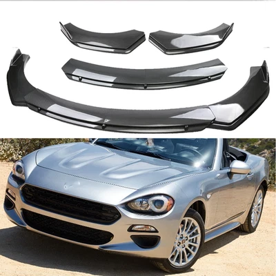Car Front Bumper Lip Spoiler Splitter Kit Carbon Fiber Style For Fiat 124 Spider - Image 1 of 4