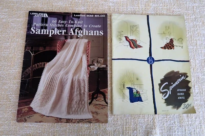 2 Afghan Knitting Craft Books Spinnerin and Leisure Arts - Image 1 of 4