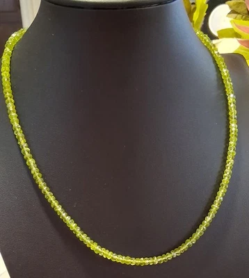 Jtv Manchurian Peridot Graduated Rondelle Bead Necklace  18 Inches... - Image 1 of 4