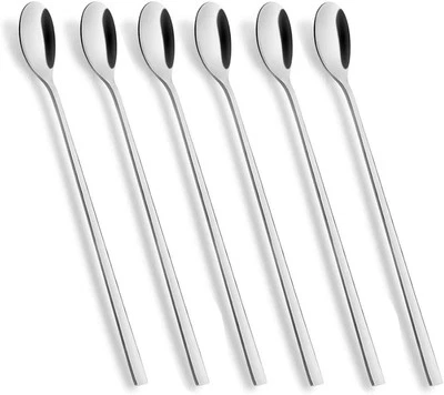 AOOSY Set of 6 Extra Long Stainless Steel Spoons 9 Inch Ergonomic Design