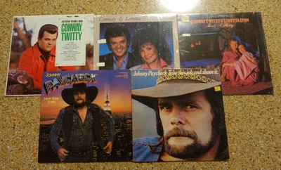 5 LP Lot Vinyl Records - Conway Twitty Loretta Lynn Johnny Paycheck - Country - Image 1 of 4