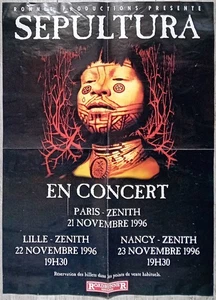 SEPULTURA En Concert French Original In-Store Promo Poster 1996 - Picture 1 of 2