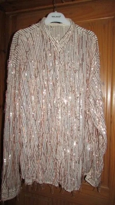 Nastygal gold sequined oversized shirt size 12 — 第 1/2 张图片
