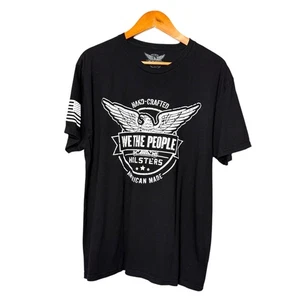 We The People Holsters T-Shirt Uomo XL Nera Bandiera Americana Made in USA - Foto 1 di 8