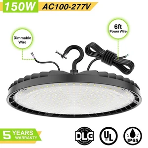 150 Watt UFO LED High Bay Light Warehouse Commercial Gym Work Lamp Dimmable IP65 - Picture 1 of 9