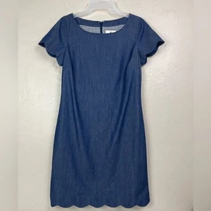 Vineyard Vines blau Chambray Jakobsmuschelbesatz kurzes Kleid neu mit Etikett Größe 0 - Bild 1 von 13