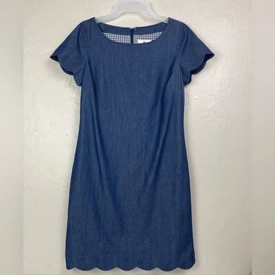 Vestido Corto Vineyard Vines Azul Cambray Ribete Vieira Nuevo con Etiquetas Talla 0 Foto 1 de 4