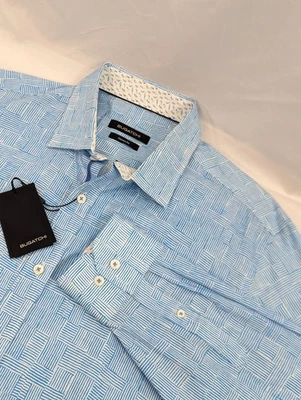 Bugatchi Classic Fit Men’s L Multicolored Checked Long Sleeve 100% Cotton NWT - Image 1 of 4