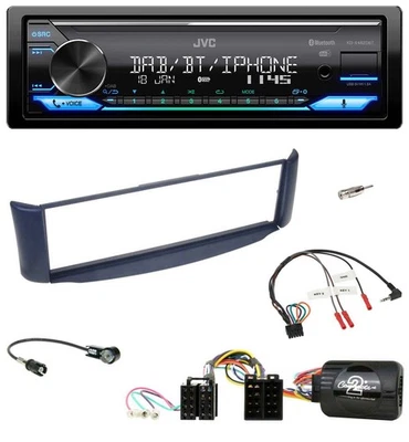 JVC Bluetooth DAB USB Lenkrad Autoradio für Smart ForTwo 2004-2007 blau - Bild 1 von 4