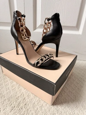 Sandalias de vestir negras con detalles de cadena Isinna para mujer BCBGeneration talla 10 Foto 1 de 3