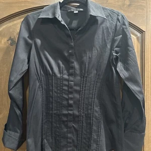 Antonio Melani Damen Langarmshirt Plissee schwarz versteckte Knöpfe Größe XS. - Bild 1 von 9
