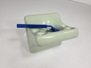 Avocado Green Ceramic Toothbrush Tumbler Cup Holder Tray Bayberry Color 095 - Picture 1 of 24