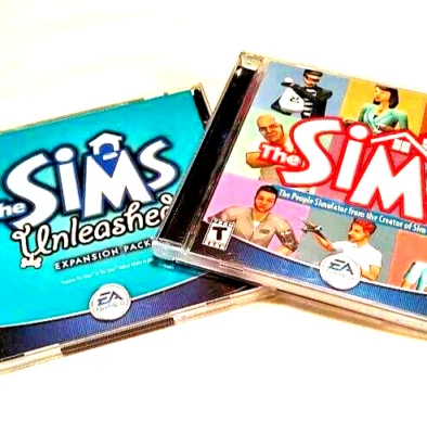 Sims PAIR - The Sims Unleashed Expansion Pack AND The People Simulator PC CDs - Image 1 of 4