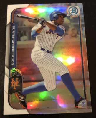 2015 Bowman Chrome #82 CURTIS GRANDERSON Refractor SP #d 104/499! METS - Image 1 of 2