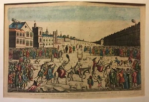 VUE D'OPTIQUE PUNITION DES COCUS VOLONTAIRES VENISE ITALIE XVIIIEME - Picture 1 of 5