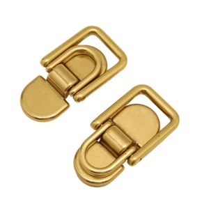 2X Solid Brass Arch Bridge Hasp D Ring Double Buckle Luggage Bag Accessory DIY - Picture 1 of 10