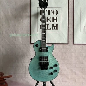 Shop Blue LP E-Gitarre Figur Ahorn massiv HH Tonabnehmer Floyd Rose weiße Rückseite - Bild 1 von 7