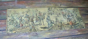 Great Antique Medieval Arabian Scene Tapestry Runner 53 x 18 Inches - Imagen 1 de 7