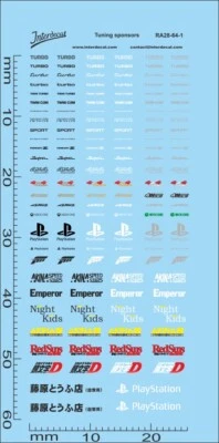 Straßenrennen Tuning-Sponsoren 28 1/64 Naßschiebebild Decal 45x20mm INTERDECAL