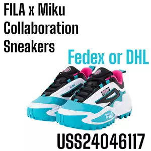 FILA x Miku Collaboration Sneakers Twister White Blue Men US 5-10 NEW w/BOX F/J - Picture 1 of 12
