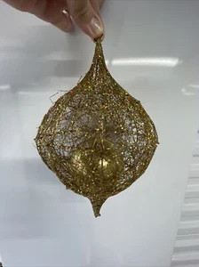 Gold glitzernder Draht Endstück Christbaumschmuck 10"X6" - Bild 1 von 4