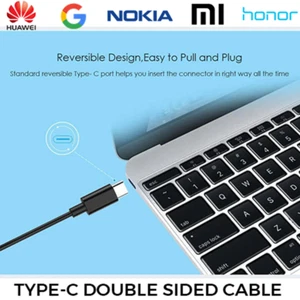USB Type C Charging Cable For Huawei, Samsung Galaxy Note 9 S10 S20 S8 A41 A7 A8 - Picture 1 of 5