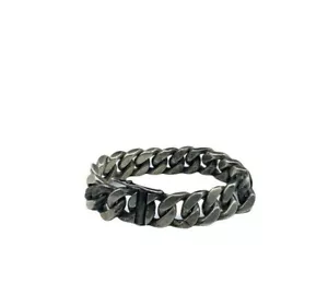 Brazalete Grande Grueso Pesado Eslabón Cubano Plata Esterlina - Imagen 1 de 5