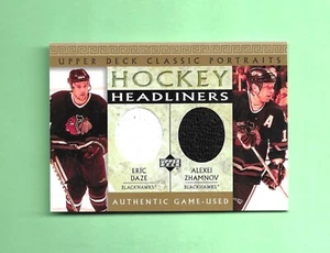2002-03 UD Classic Portraits HOCKEY HEADLINERS JERSEY # DZ ERIC DAZE/ZHAMNOV - Picture 1 of 2