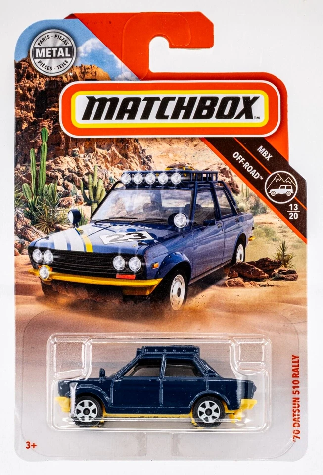2019 Matchbox #73 '70 Datsun 510 Rally BLUE | FSC - Image 1 of 1