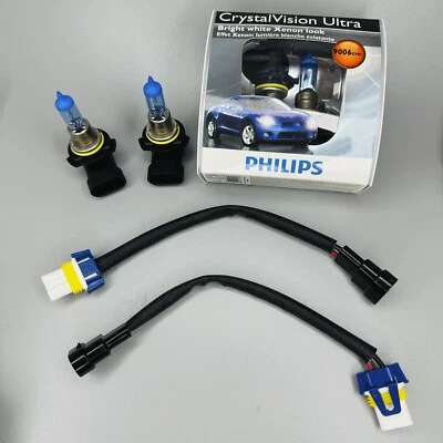 PHILIPS 9006 CrystalVision light Bulb + Headlight Ceramic Connector For Audi BMW - Image 1 of 4