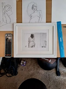 Framed Original 8x10inch Drawing Of Nude Woman Done By Artist ARTuro - Picture 1 of 4
