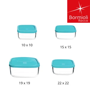 FRIGOVERRE BORMIOLI IN VETRO QUADRE VARIE MISURE CONTENITORE CONSERVE - Foto 1 di 5