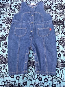 Leichte Baby Jeans Latzhose mit Druckknöpfen und Taschen, Gr. 74, Beebies - Bild 1 von 2