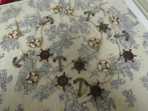 (2) Ornamental Nautical Themed Garlands Anchors, Life Preservers & Ships Wheels - Picture 1 of 6