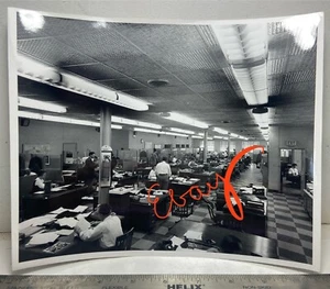 vtg b/w Original USAF NASA PHOTO Beatty NV 1960s Radar Workroom Desks x15 - Picture 1 of 2