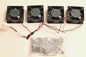 QTY 4 NMB-MAT 12V DC Fans Wired in Parallel 12V@0.17A FBA06A12M 60mm w/ Grilles - Picture 1 of 5