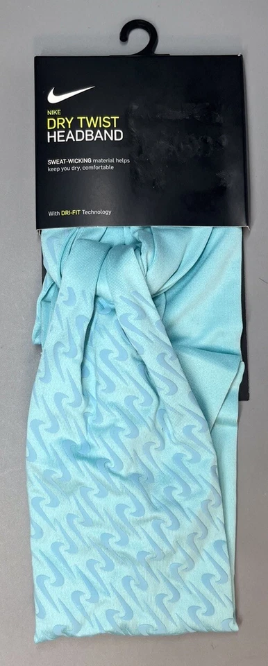 Nike Dry Twist Headband Sweat Wicking Dri-Fit Tech Adult Unisex Teal Blue