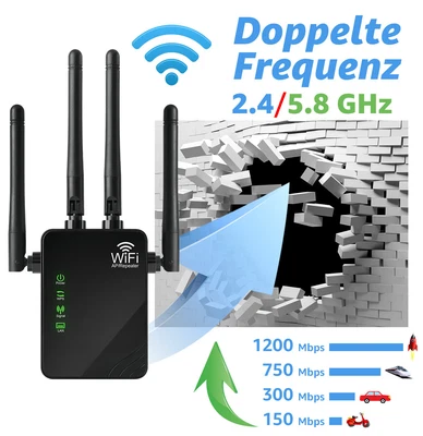 VSIUO 300/1200M WLAN Repeater Router Range Wifi Signal Verstärker Access Point Booster