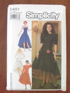 SIMPLICITY PATTERN - 9451 LADIES DRESS DROPPED WAIST HIGH-LOW HEMLINE 6-10 UNCUT - Picture 1 of 2